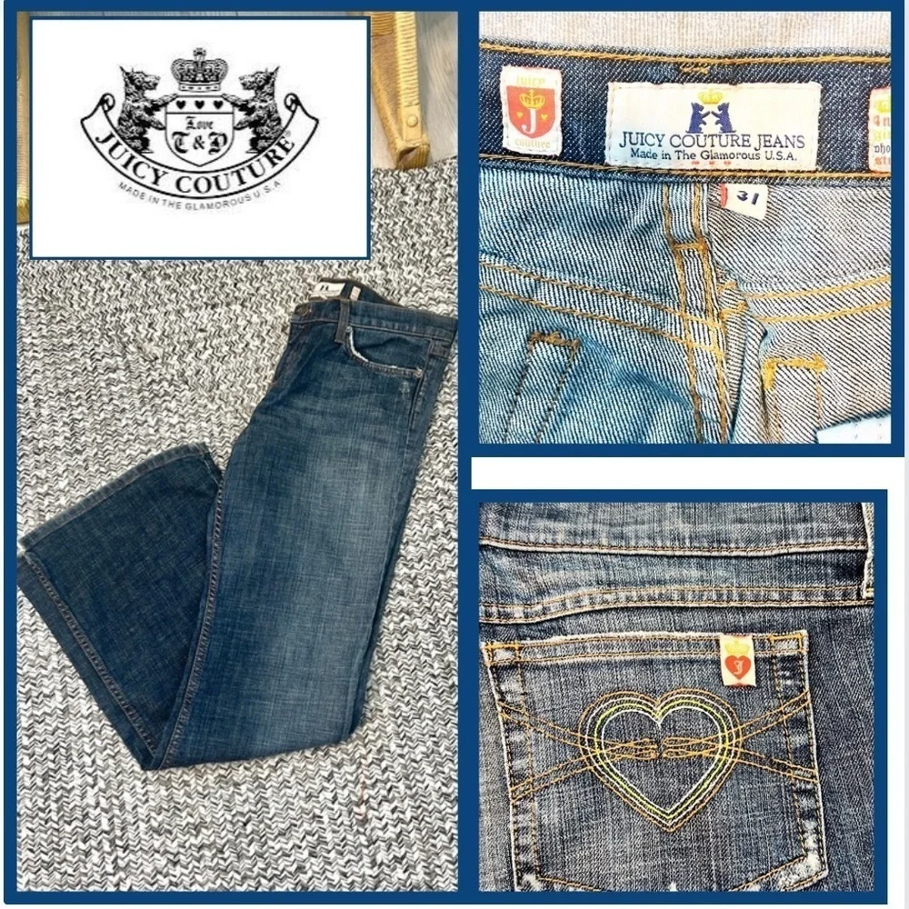 Y2K Juicy!Vtg Hip-HuggerJuicy Couture Jeans,Flared,Excellent Condition Size 31 - Picture 2 of 11